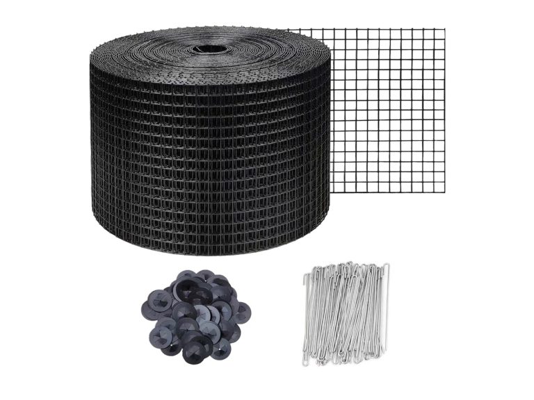 Solar bird mesh kit with roll hook wires and retaining discs